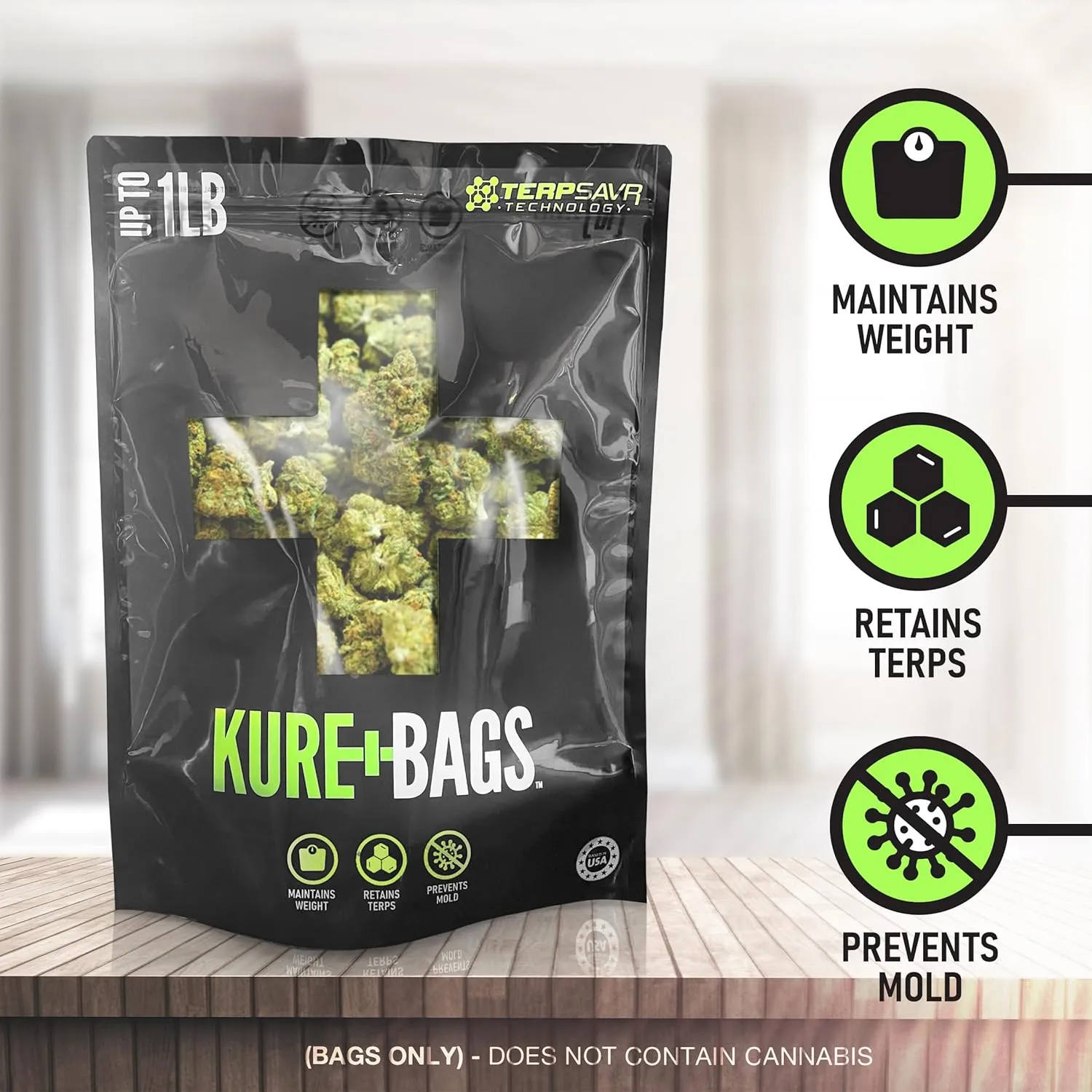 1 Pound Resealable Bag for Food Storage, Curing Cultivation Front & Back Window, Humidity Control Bags for Curing & Storage Resealable, Resealable Bags for Packaging (10)