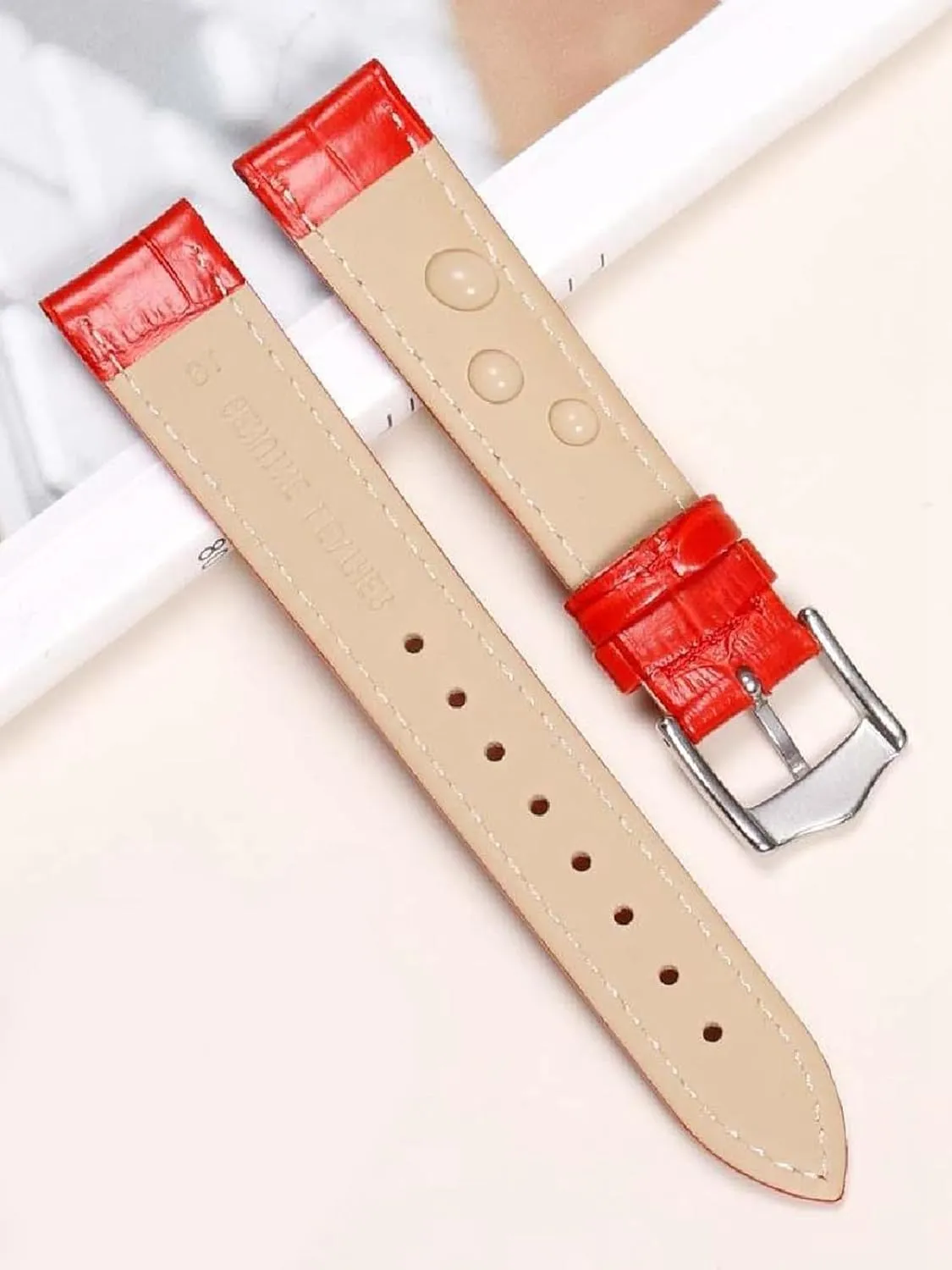 10-24mm Genuine Leather Watch Strap Women Watchband with Pin Buckle