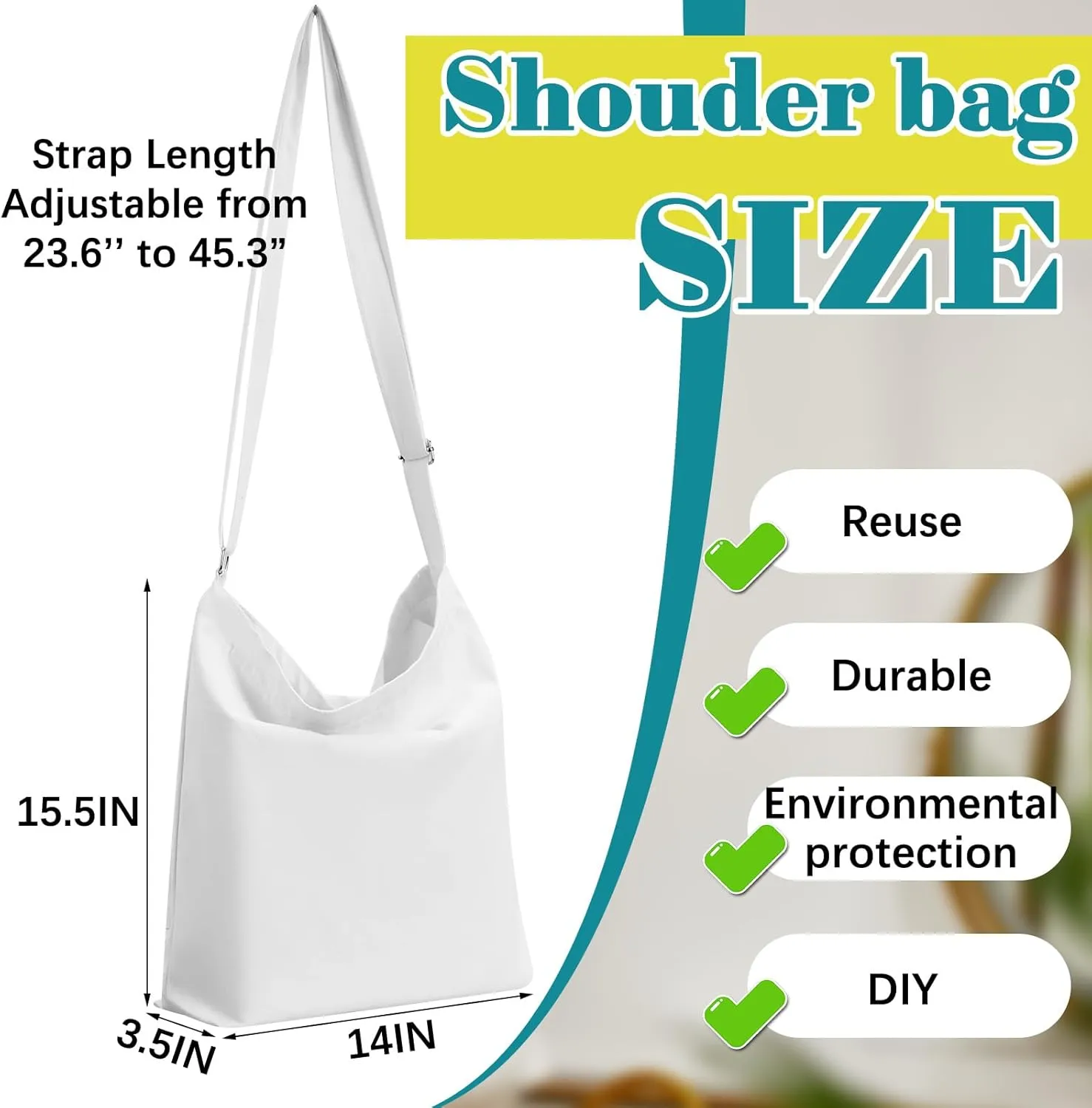 10 Pcs White Cotton Crossbody Bags for Tie Dye Bulk White Items Things to Tie Dye Party Supplies Adults DIY Projects