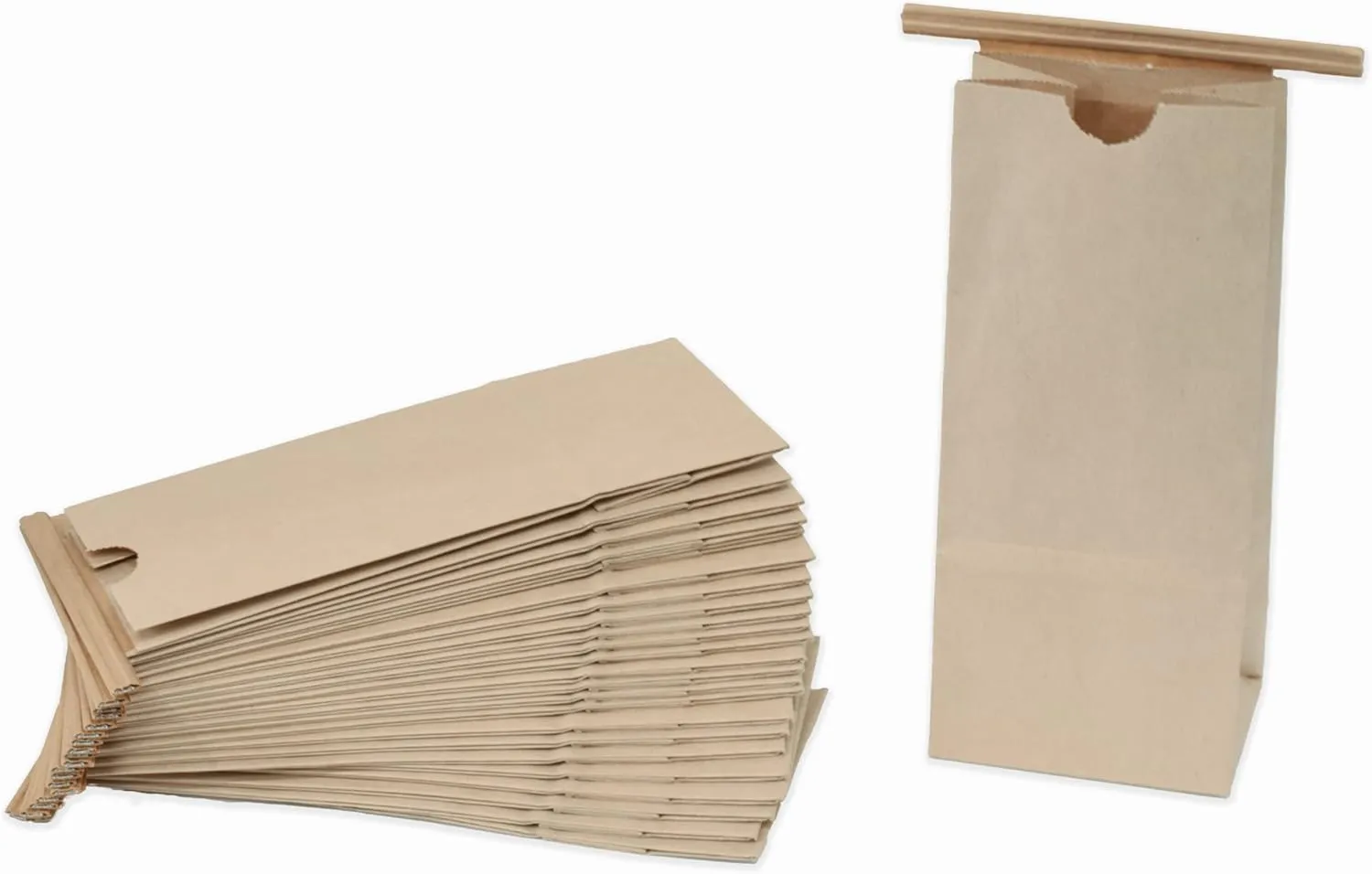 1/2 Pound Kraft Coffee Bags - 50 Count - Brown