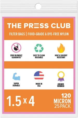 120 Micron | Premium Nylon Tea Filter Bags | 1.5" x 4" | 25 Pack