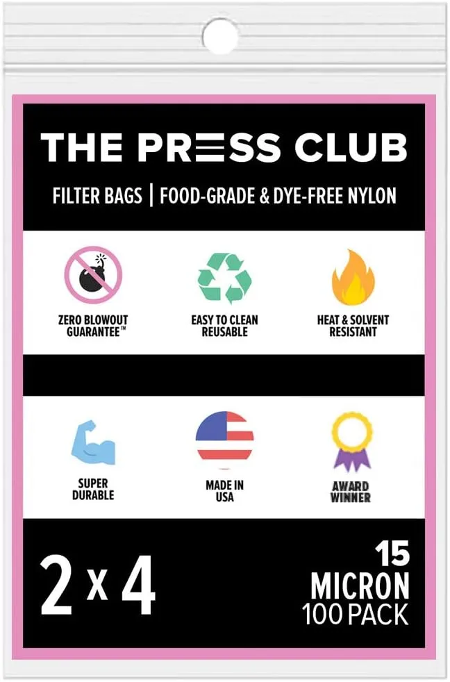 15 Micron | Premium Nylon Tea Filter Bags | 2" x 4" | 100 Pack