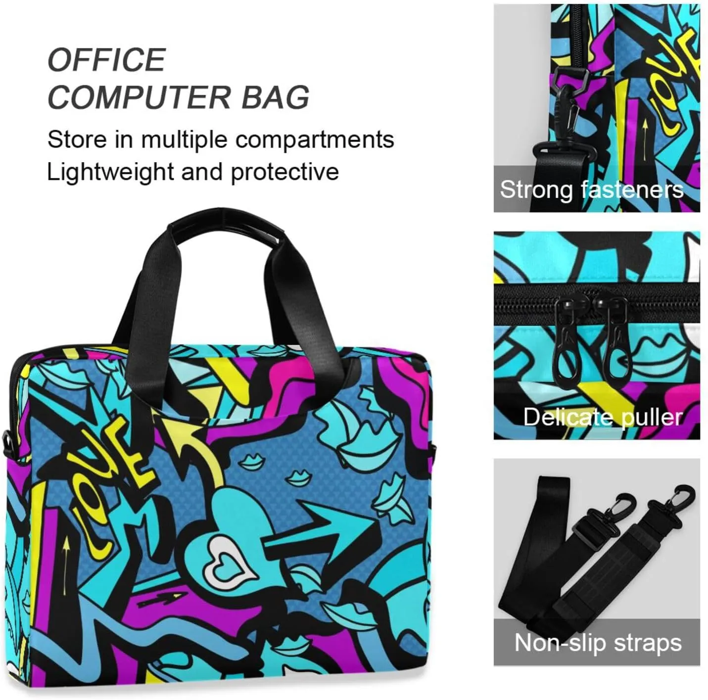 16 inch Laptop Bag Messenger Shoulder Bag for Laptop or Tablet Sleek Durable & Non-Slip Multicolor 1