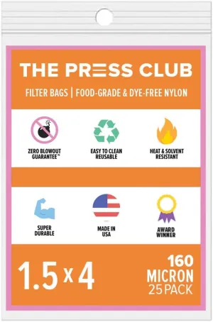 160 Micron | Premium Nylon Tea Filter Bags | 1.5" x 4" | 25 Pack