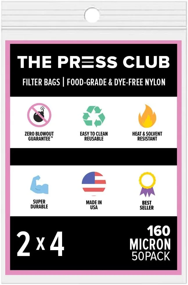 160 Micron | Premium Nylon Tea Filter Bags | 2" x 4" | 50 Pack