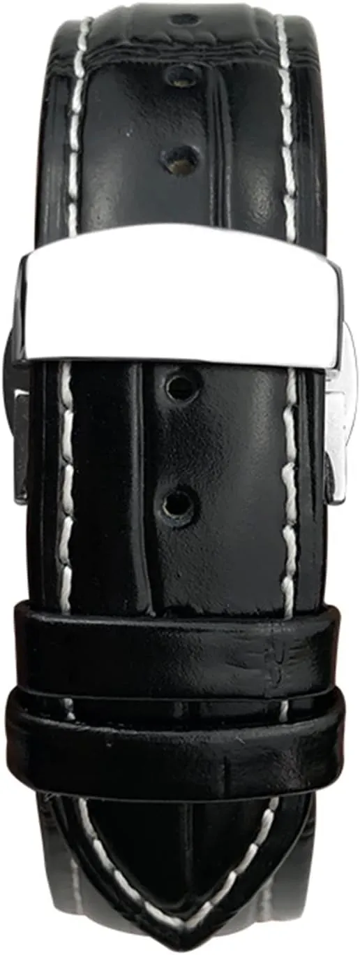 18mm 20mm 22mm True Cowhide Leather Strap Butterfly Clasp Watchband Suitable For Omega Seamaster 300 Bracelet