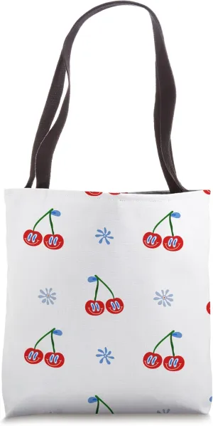 1960s psychedelic cherries groovy white Tote Bag