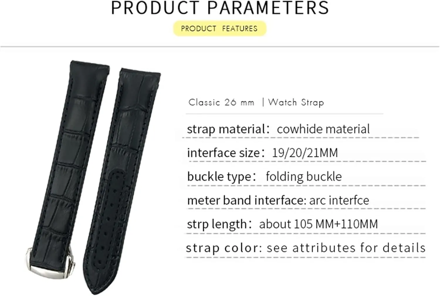 19mm 20mm 21mm Curved Leather Cowhide Watch Band Fit for Omega Speedmaster Seamaster 300 AT150 Sxwatch Watch Strap