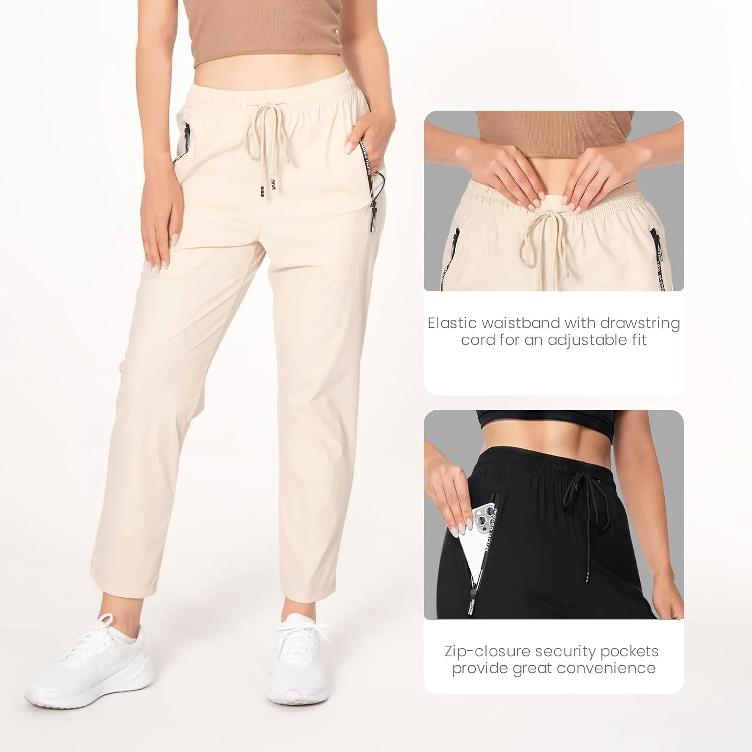 2025 Upgrade Stretch Active Pants for Women Over 50, Women's Hiking Cargo Travel Pants Women