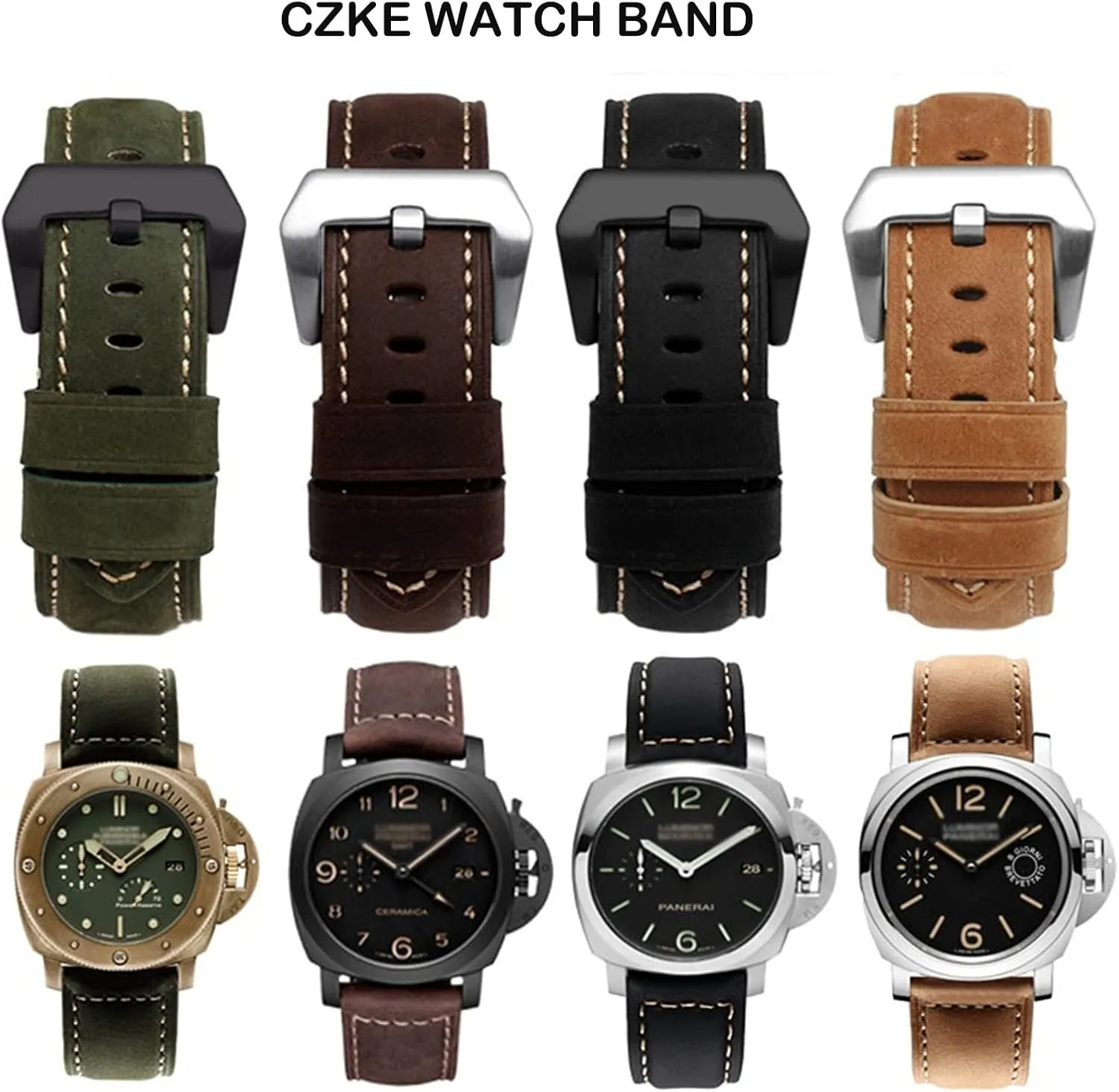 20mm 22mm 24mm 26mm Genuine Leather Retro man Watch Band for Panerai PAM111 441 cowhide Watchband Wrist Strap