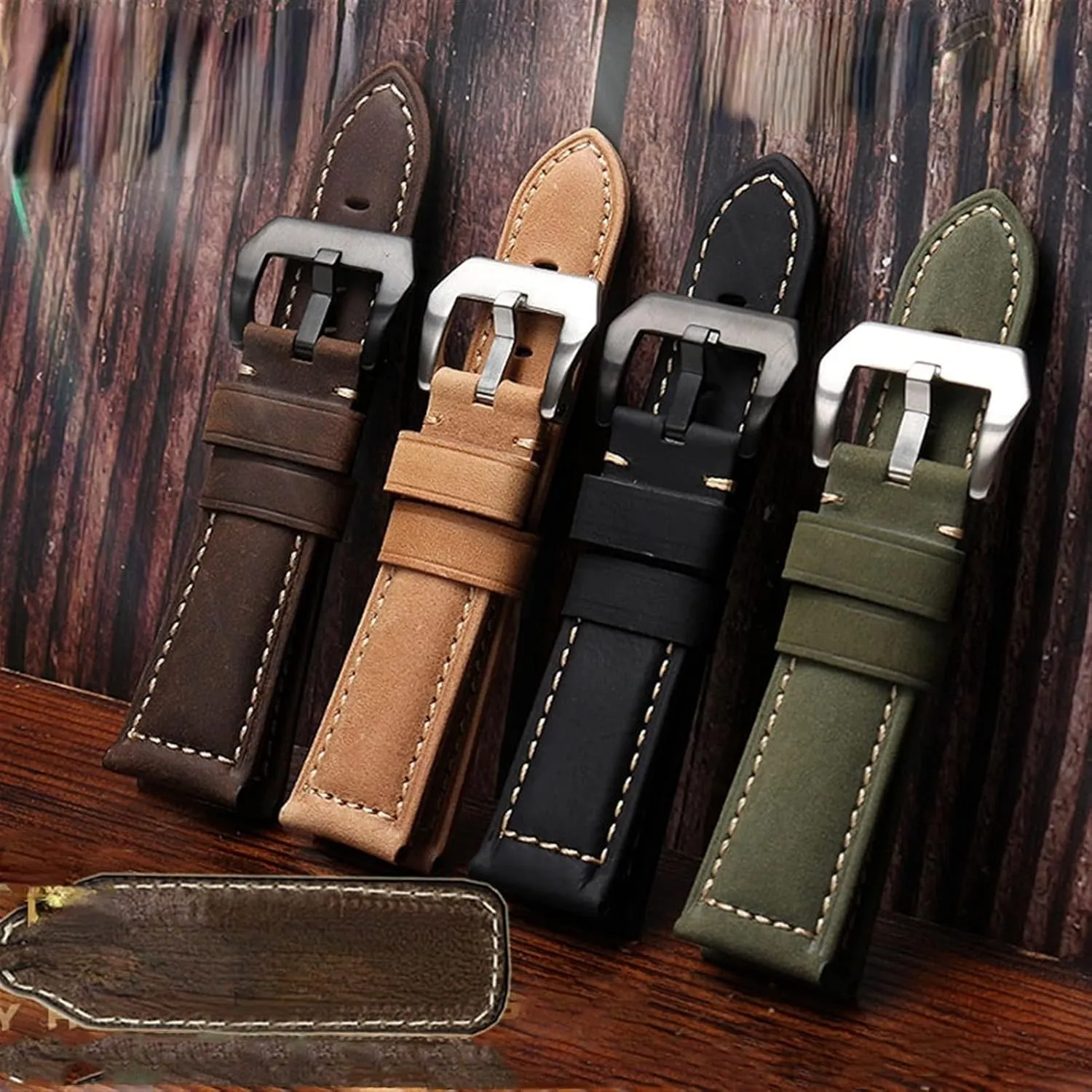 20mm 22mm 24mm 26mm Genuine Leather Retro man Watch Band for Panerai PAM111 441 cowhide Watchband Wrist Strap
