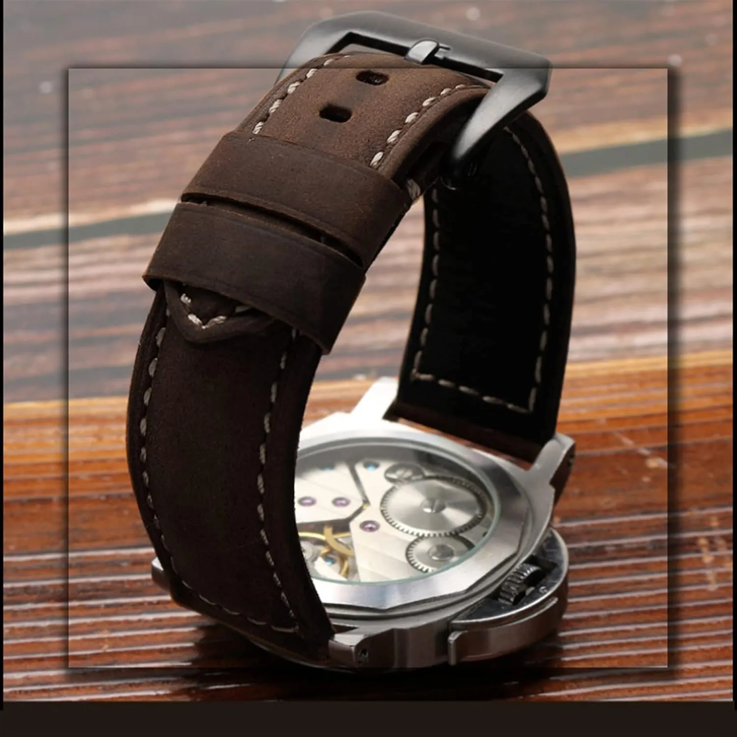20mm 22mm 24mm 26mm Genuine Leather Retro man Watch Band for Panerai PAM111 441 cowhide Watchband Wrist Strap