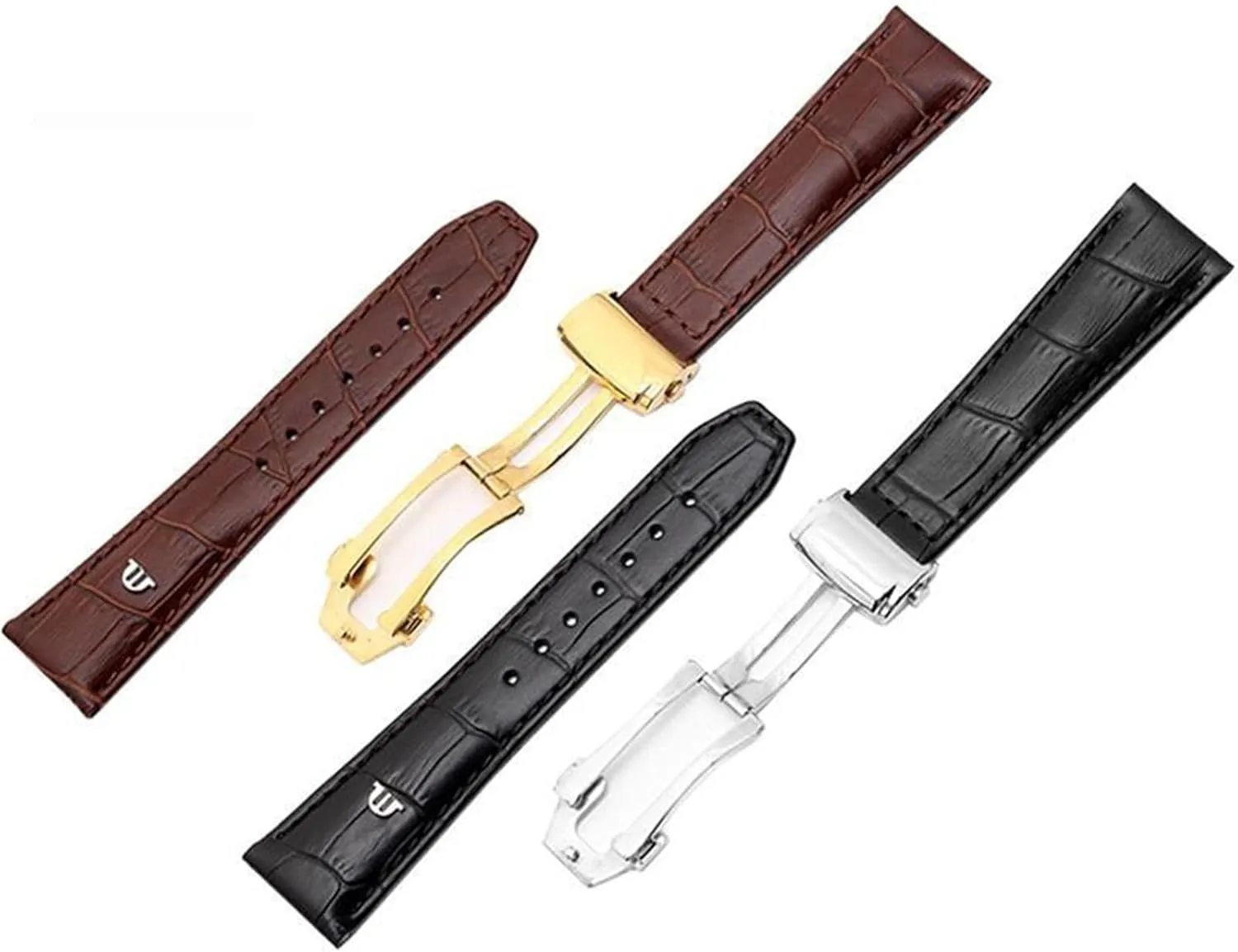 20mm 22mm With Folding Buckle Bracelet Black Brown Genuine Leather Watch Band，For Maurice Lacroix Watches Strap Replace