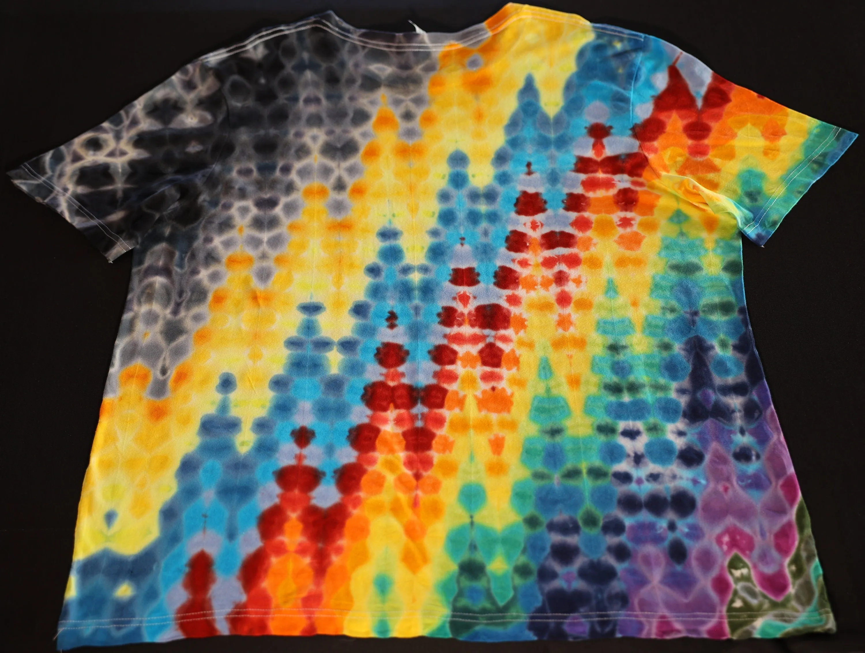 2X Heatwave.V-5b Tie Dye on a Bella Canvas Lightweight Cotton T-Shirt