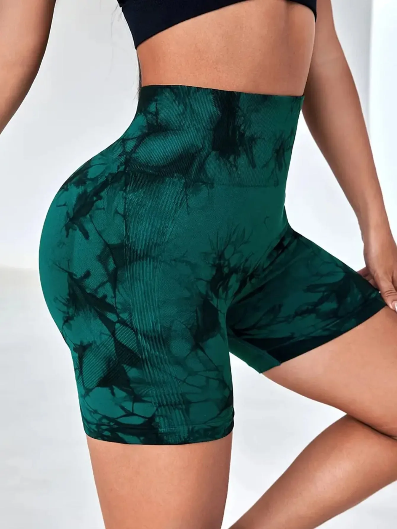 3 Pack High Waist Tie-Dye Biker Shorts