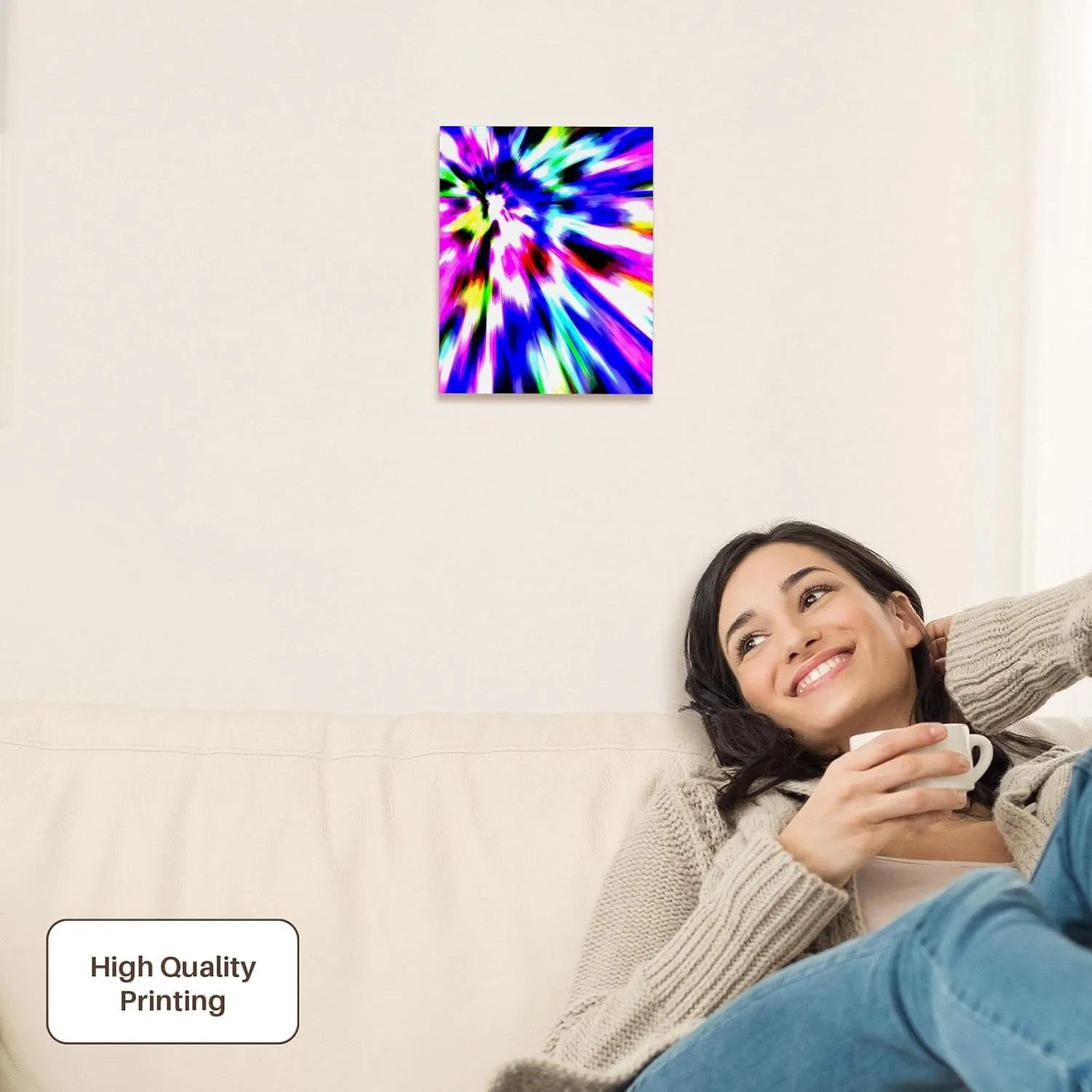 3dRose, Motion of Color - colorful tie dye style design with movement, Museum Grade Canvas Wrap 8x10