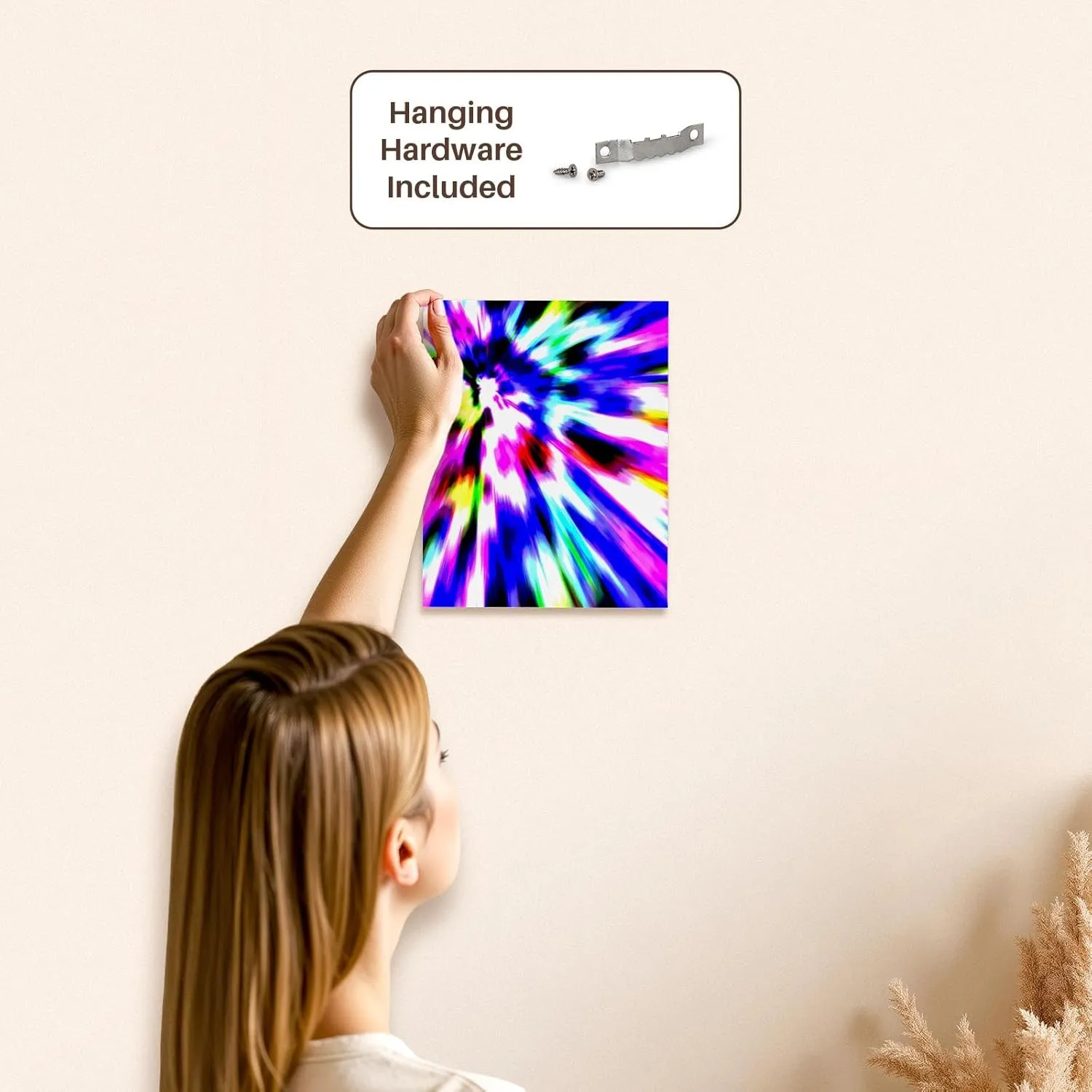 3dRose, Motion of Color - colorful tie dye style design with movement, Museum Grade Canvas Wrap 8x10