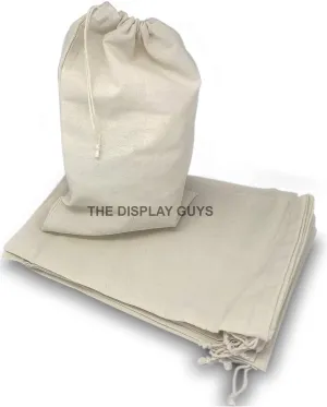 48-Pack Reusable 12x16 Cotton Canvas Muslin Bags w. Drawstring - Multi-Purpose - Gifts, Laundry, Grocery