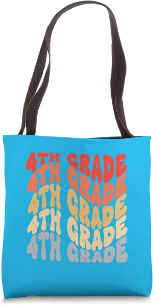 4th Grade Groovy Retro Teacher Elementary School Top Tote Bag