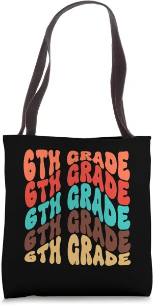 6th Grade Groovy Retro Teacher Elementary School Top Tote Bag
