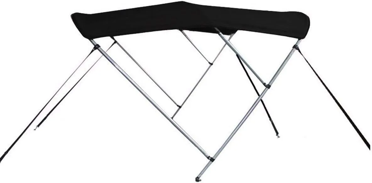 7.6 oz Black 3 Bow Boat Bimini TOP Sunshade Super Sport Edition Compatible for Blue Water-REINELL Hawk I/O 1993-1994