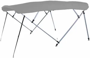 7.6 oz Gray 4 Bow Square Tube Boat Bimini TOP Without Running Light Cutout Sunshade Compatible for Tahoe Alpine Fish 1822 All Years