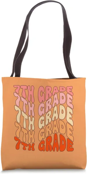 7th Grade Groovy Retro Teacher Elementary School Top Tote Bag