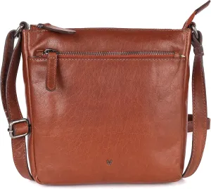 8.25 Inch Genuine Leather Crossbody Sling Bag for Women - Trendy Casual Office Bag with Adjustable Strap