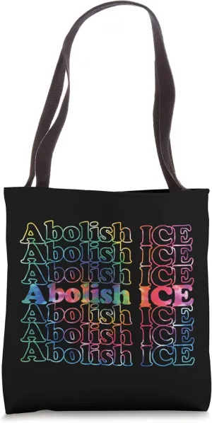 Abolish ICE Cool Vintage Inspired Tie Dye Tote Bag