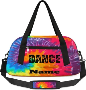 Abstract Art Swirl Tie Dye Custom Name Kids Duffel Bags Personalized Customized Gifts Sports Gym Bag Girls Dance Bag Overnight Weekender Sleepover Travel Tote Carry On Bag for Girls