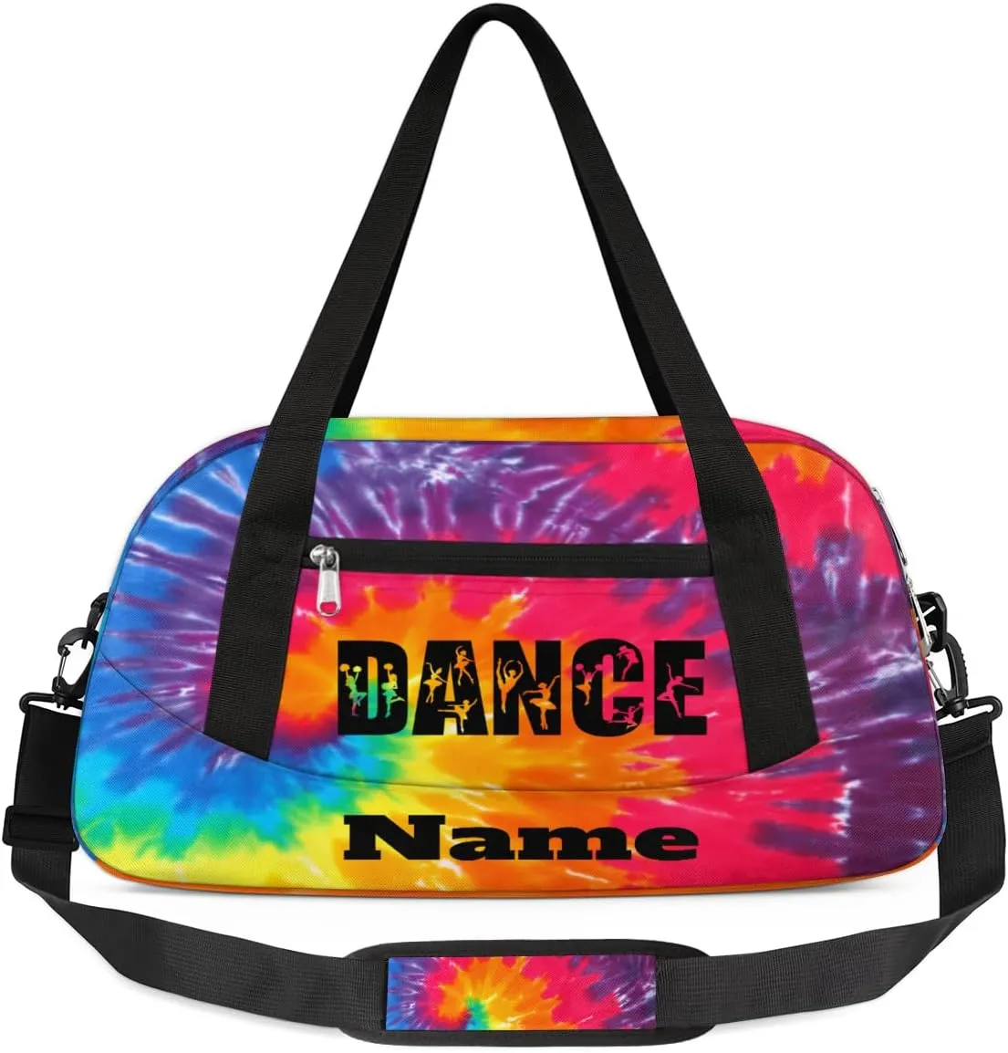 Abstract Art Swirl Tie Dye Custom Name Kids Duffel Bags Personalized Customized Gifts Sports Gym Bag Girls Dance Bag Overnight Weekender Sleepover Travel Tote Carry On Bag for Girls