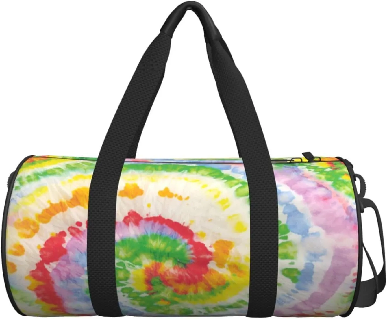 Abstract Colorful Tie Dye Round Travel Duffel Bag Large Capacity Gym Sports Bags for Hiking Vacation Trips