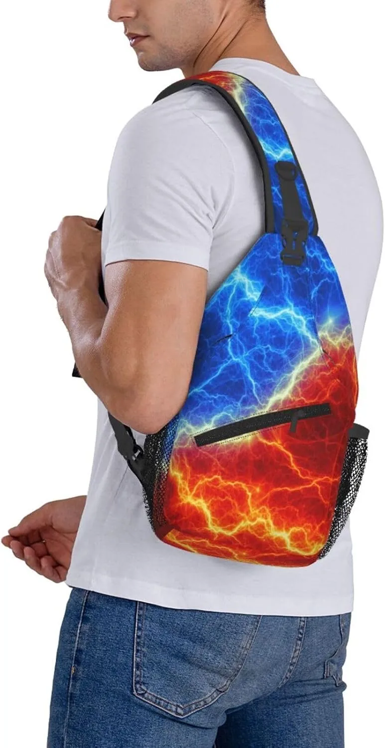 Abstract Rainbow Tie Dye Pattern Chest Bags Crossbody Sling Bag Shoulder Bag Travel Hiking Daypack For Men Women