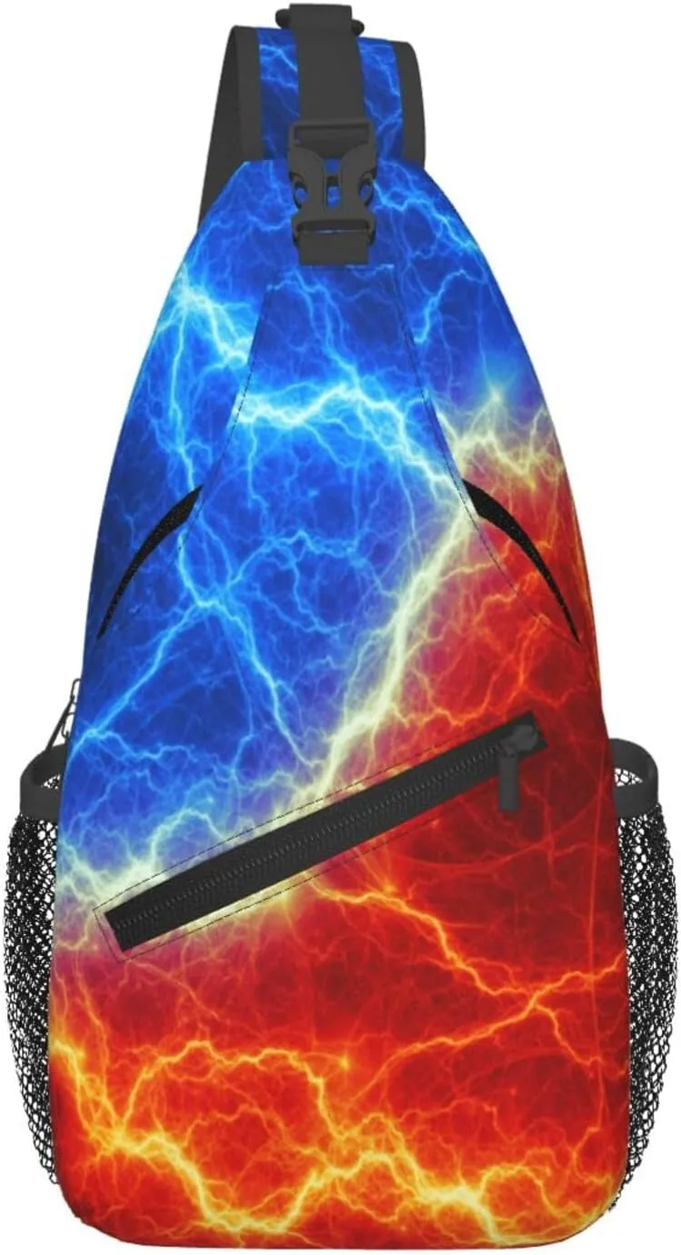 Abstract Rainbow Tie Dye Pattern Chest Bags Crossbody Sling Bag Shoulder Bag Travel Hiking Daypack For Men Women