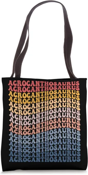 Acrocanthosaurus Groovy Retro Dinosaur Tote Bag