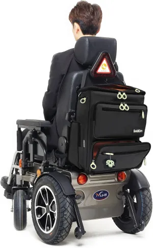 Adaptive Wheelchair Backpack for Back of Chair – 50L EZ-Access Feeding Tube & Respirator-Compatible Wheelchair Bag – Mobility Scooter & Electric Wheelchair Accessories, Space Black
