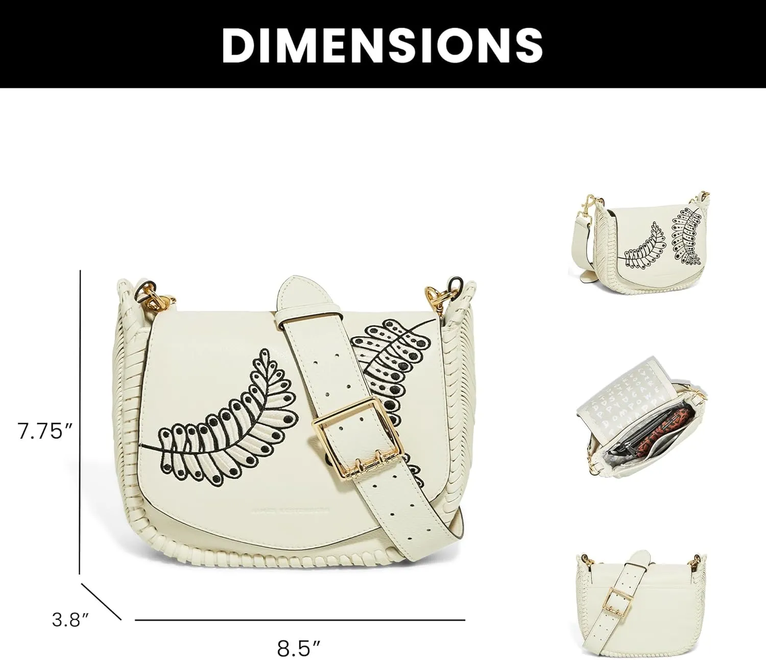 Aimee Kestenberg All For Love Saddle Crossbody Bag for Women - Small Leather Crossbody Purse - Adjustable & Removable Strap