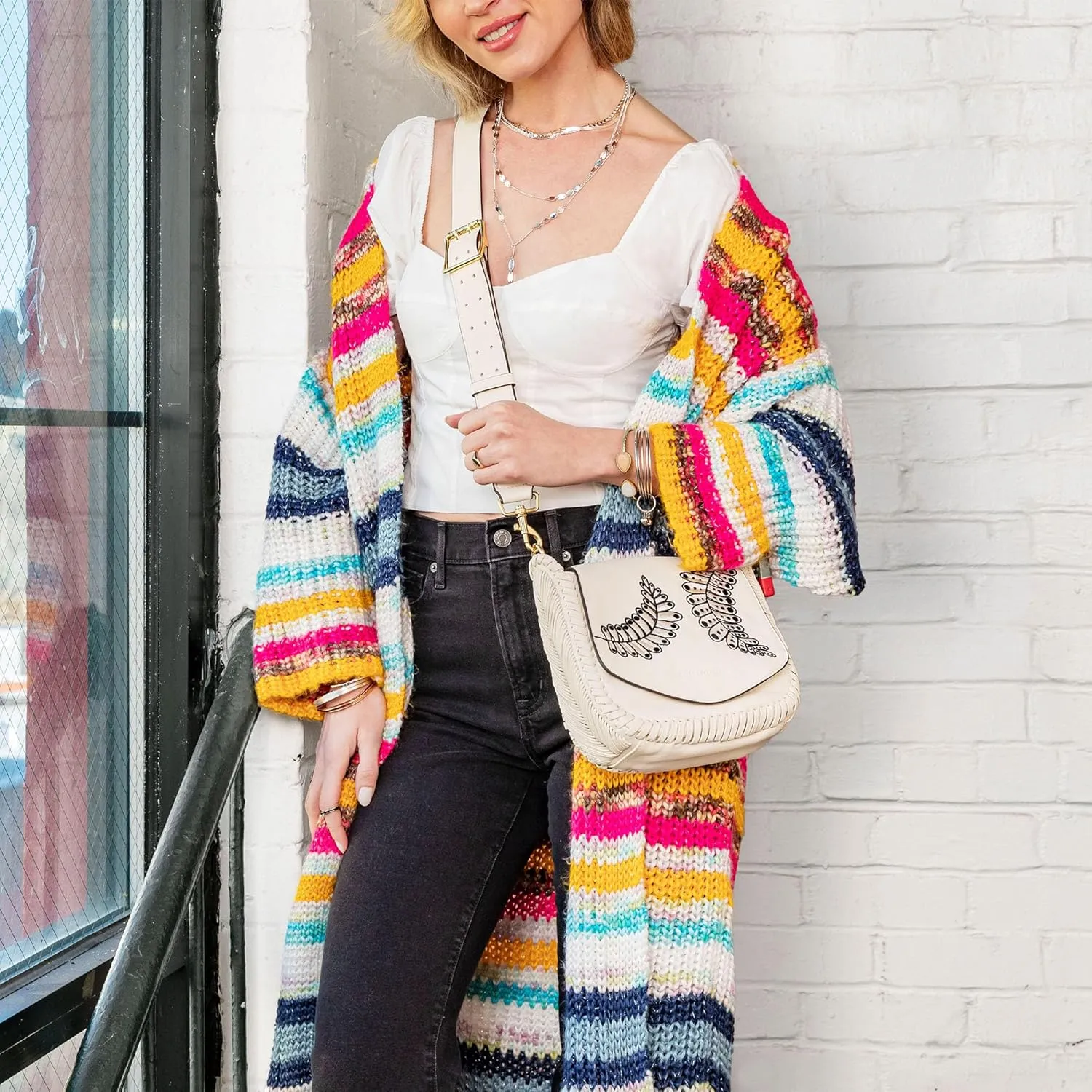 Aimee Kestenberg All For Love Saddle Crossbody Bag for Women - Small Leather Crossbody Purse - Adjustable & Removable Strap