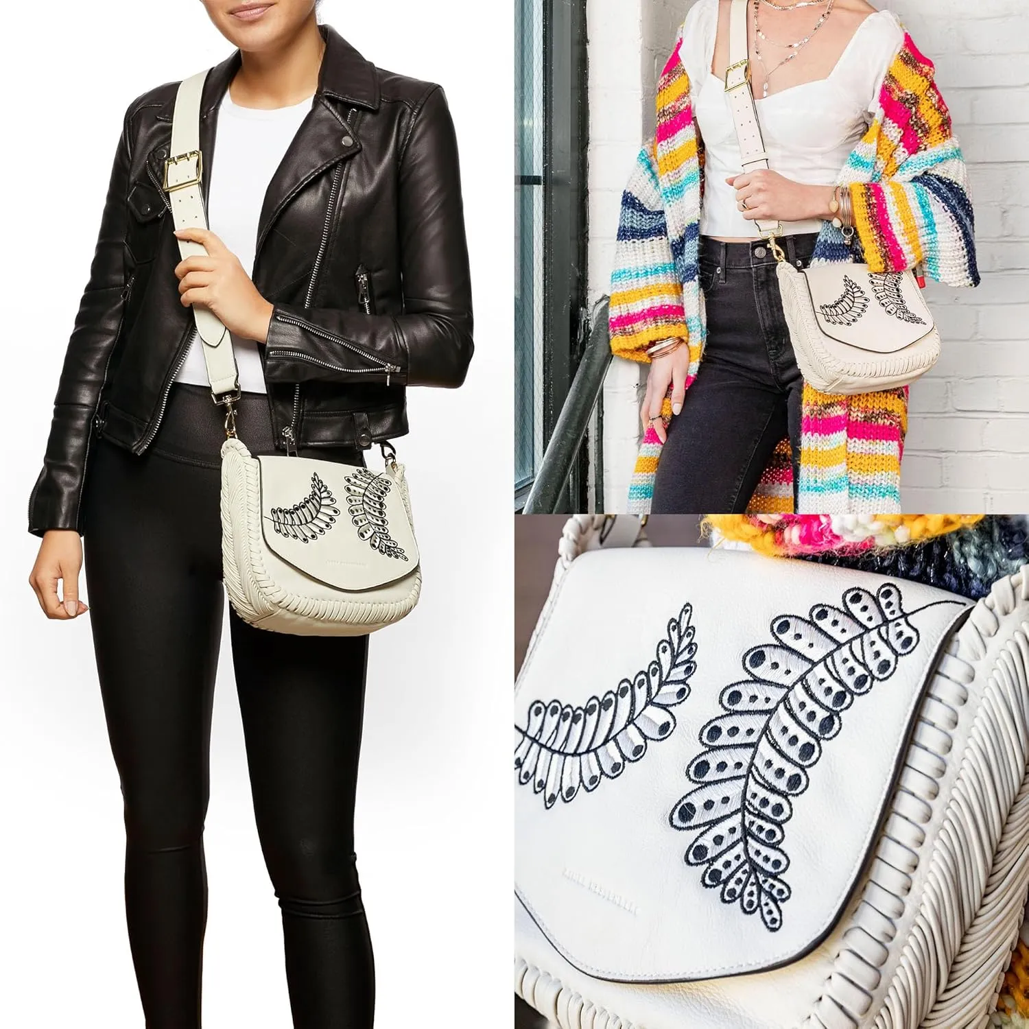 Aimee Kestenberg All For Love Saddle Crossbody Bag for Women - Small Leather Crossbody Purse - Adjustable & Removable Strap