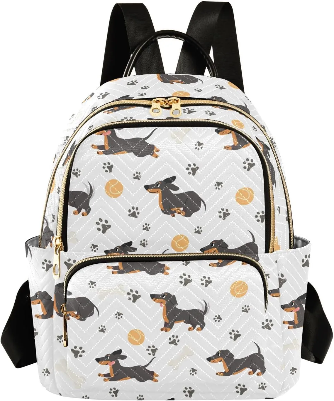 ALAZA Mini Backpack for Women, Cute Dachshund Paws Travel Backpack Purse for Ladies, Small Bookbag Daypack Shoulder Bag M