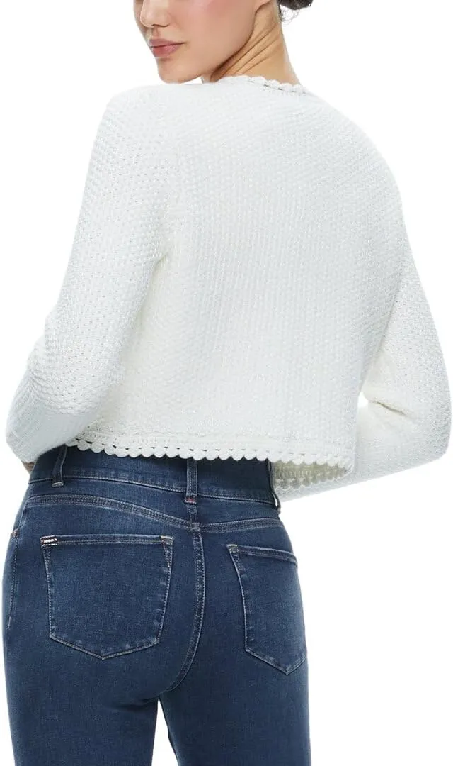 Alice and Olivia Womens Pockets Long Sleeve Open Front