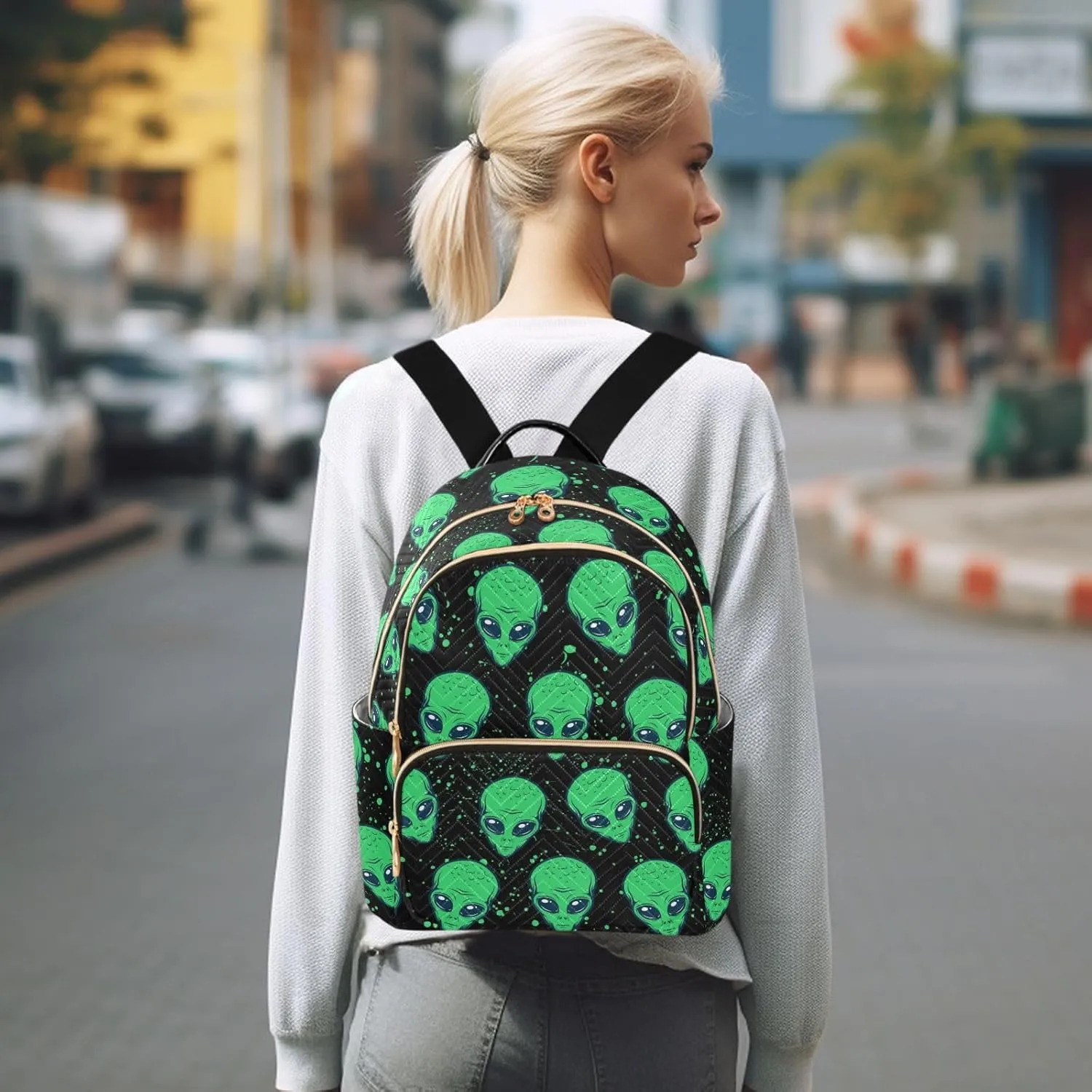 Alien Mini Backpack for Women, Travel Backpack Purse for Ladies Fashion Shoulder Bag Daypack Travel Bag