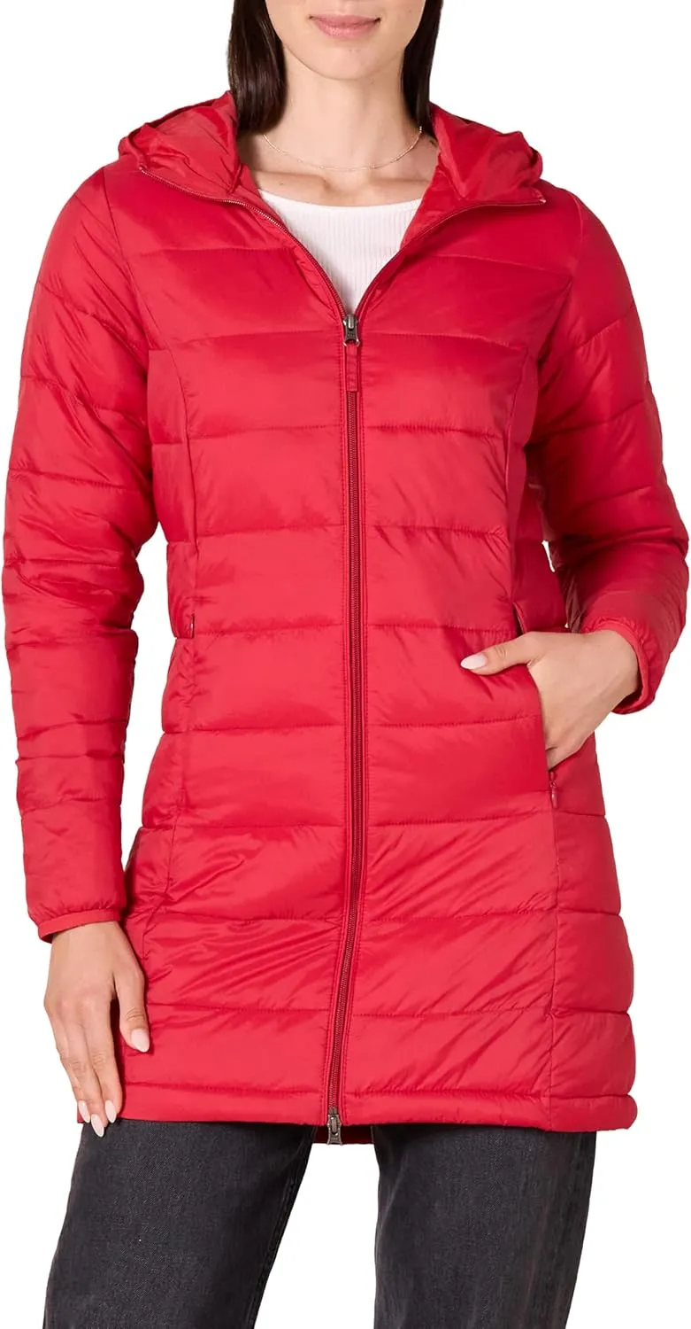 Amazon Essentials Women's Regular-Fit Lightweight Water-Resistant Packable Hooded Puffer Coat (Available in Plus Size)