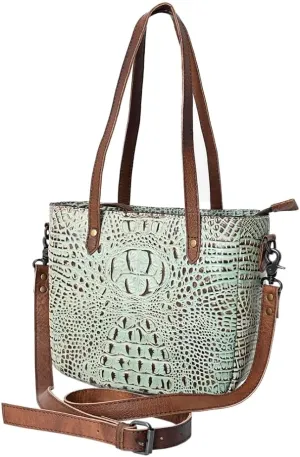 American Darling Tote Crocodile Embossed Genuine Leather Women Bag Western Handbag Purse