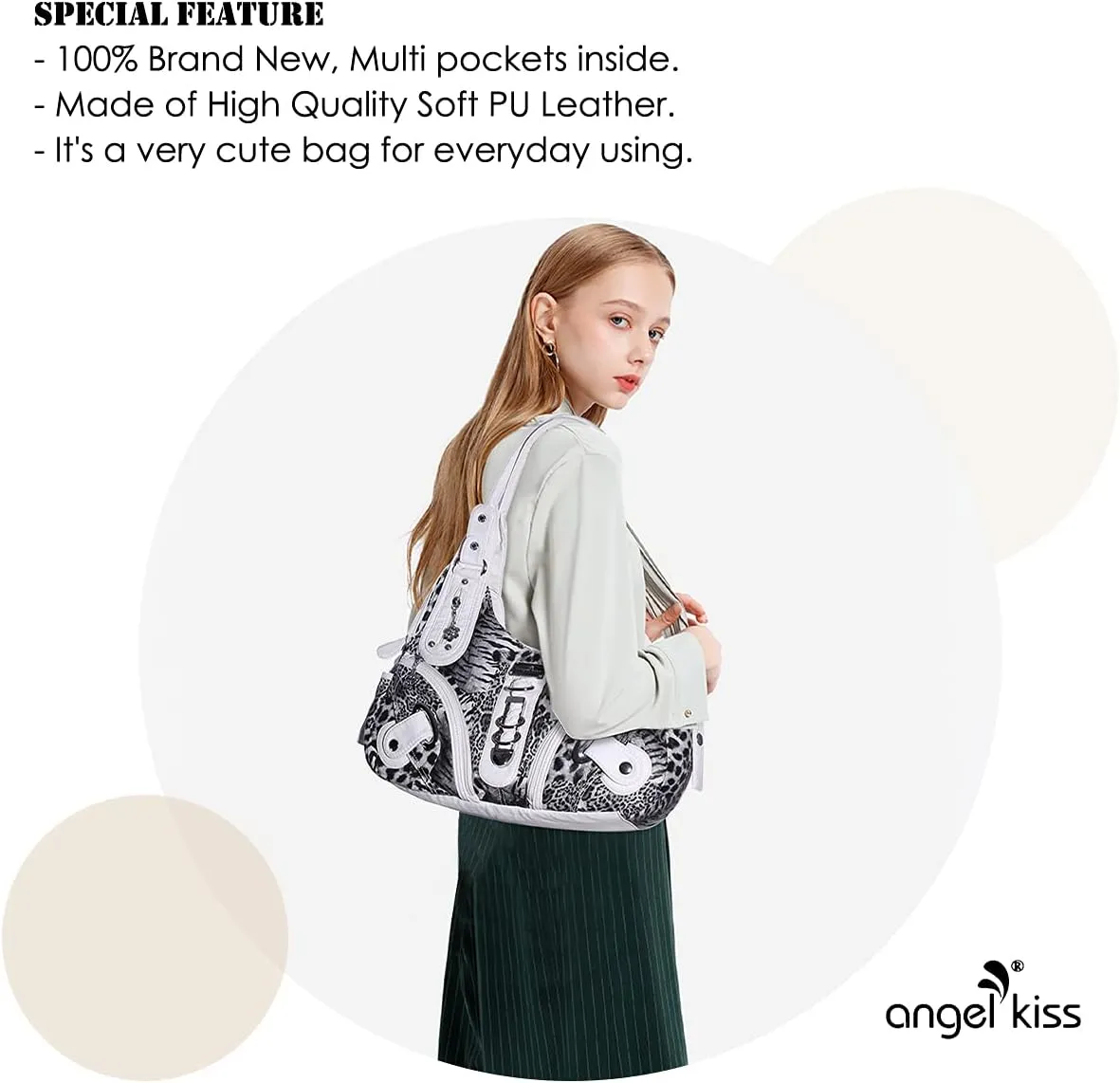 Angelkiss Hobo Purses and handbags for Women Satchel Handbag Women Purses Large Daily Shoulder Bags