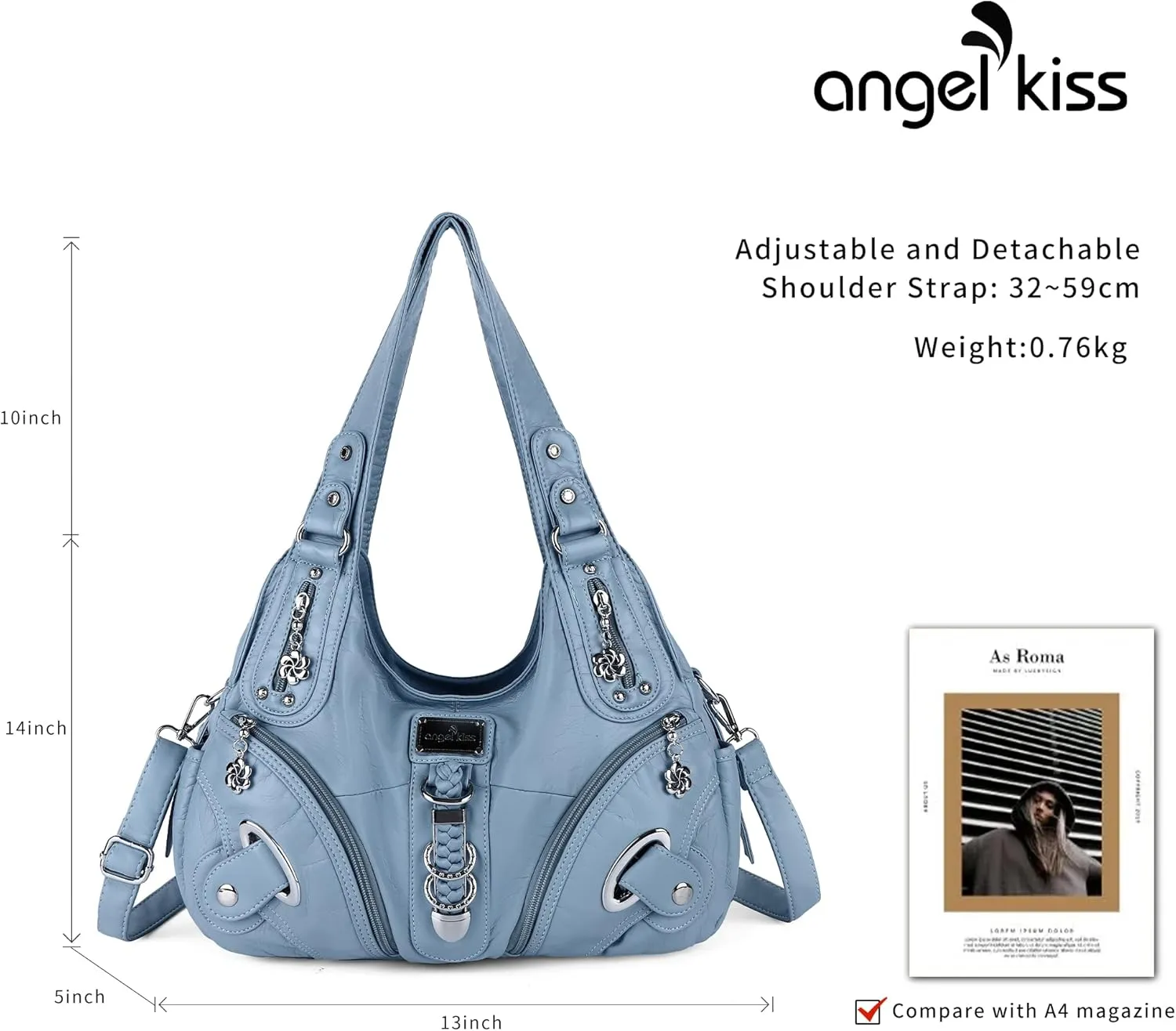 Angelkiss Hobo Purses and handbags for Women Satchel Handbag Women Purses Large Daily Shoulder Bags