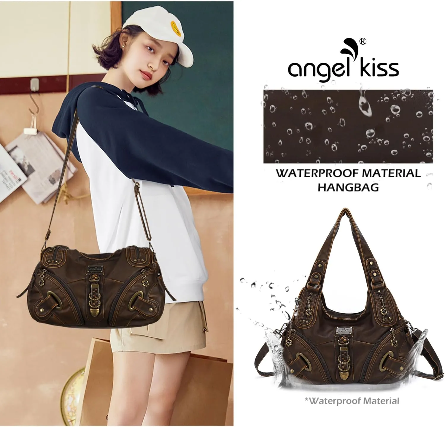 Angelkiss Hobo Purses and handbags for Women Satchel Handbag Women Purses Large Daily Shoulder Bags
