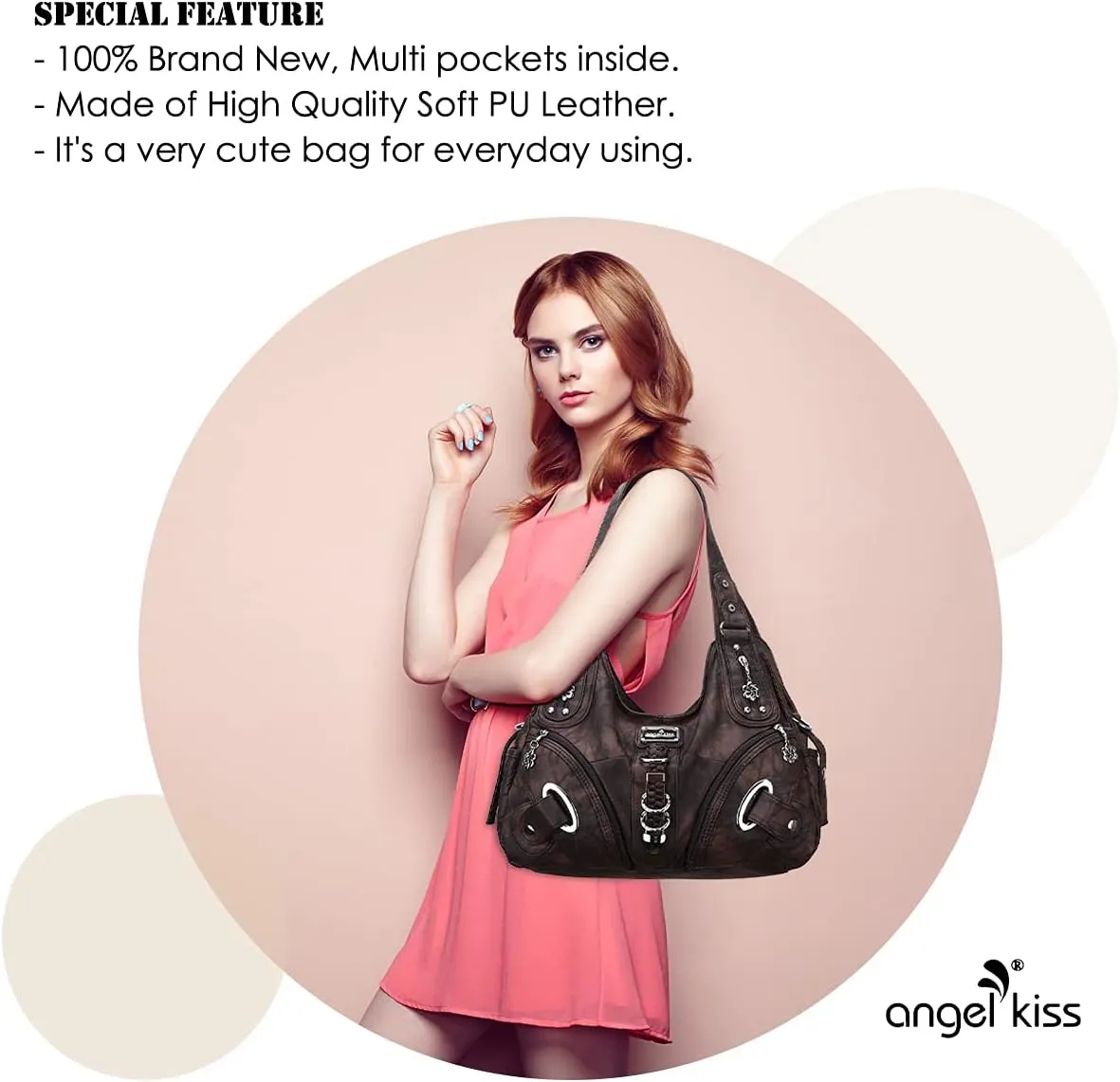 Angelkiss Hobo Purses and handbags for Women Satchel Handbag Women Purses Large Daily Shoulder Bags