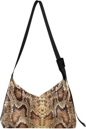 Animal Snake Skins Crossbody Bags for Women PU Leather Large Shoulder Bag Hobo Purse