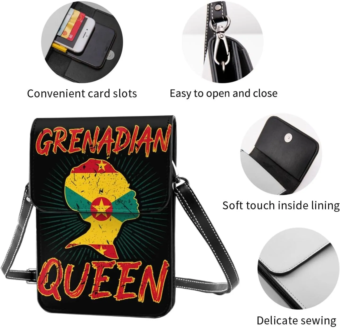 Animals Footprints Cat Dogs Leather Crossbody Phone Purse for Women Cute Wallet Bags Lightweight Mini Sling Bag